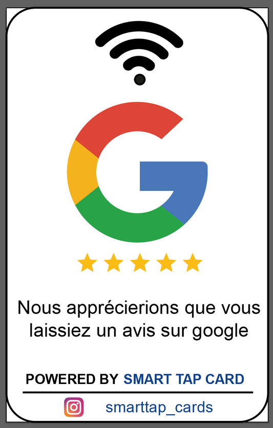 {Bundle 5 Tags} NFC Tag for Google Review (Français)