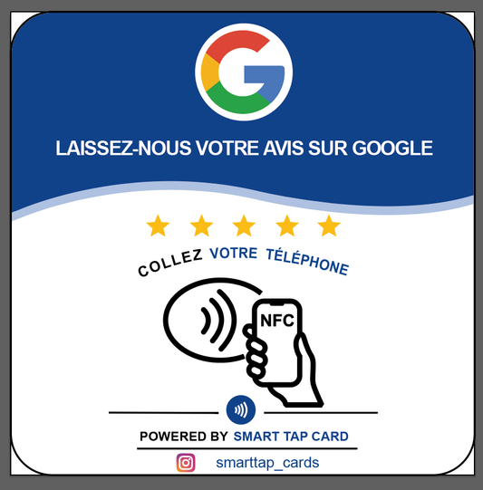 {Bundle 5 Tags} NFC Tag for Google Review (Français)